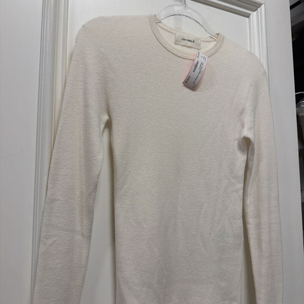 White Cotton Knit Sweater