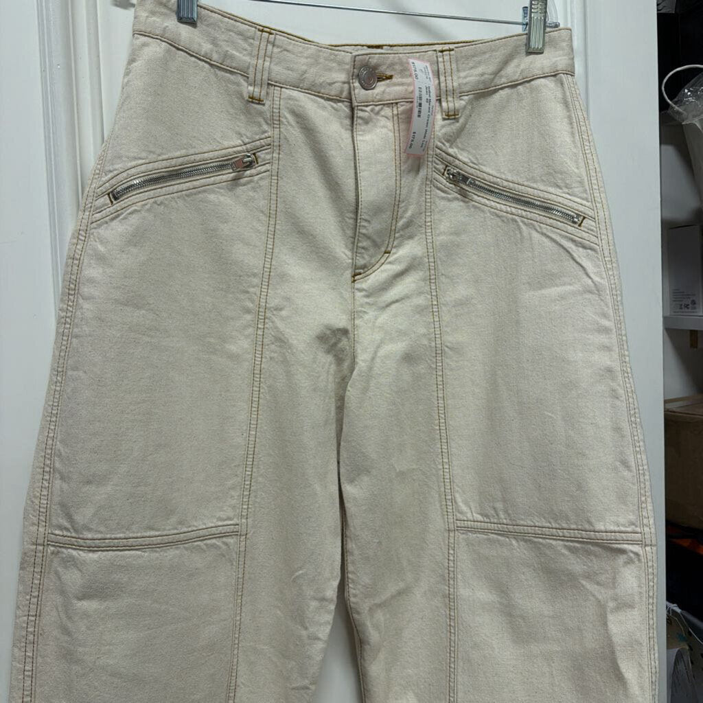 Cream Wide Leg Jean