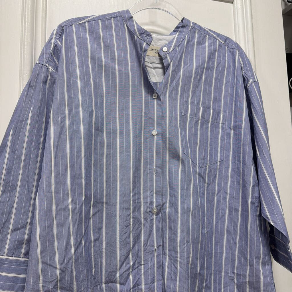 Blue Stripe Cotton Blouse