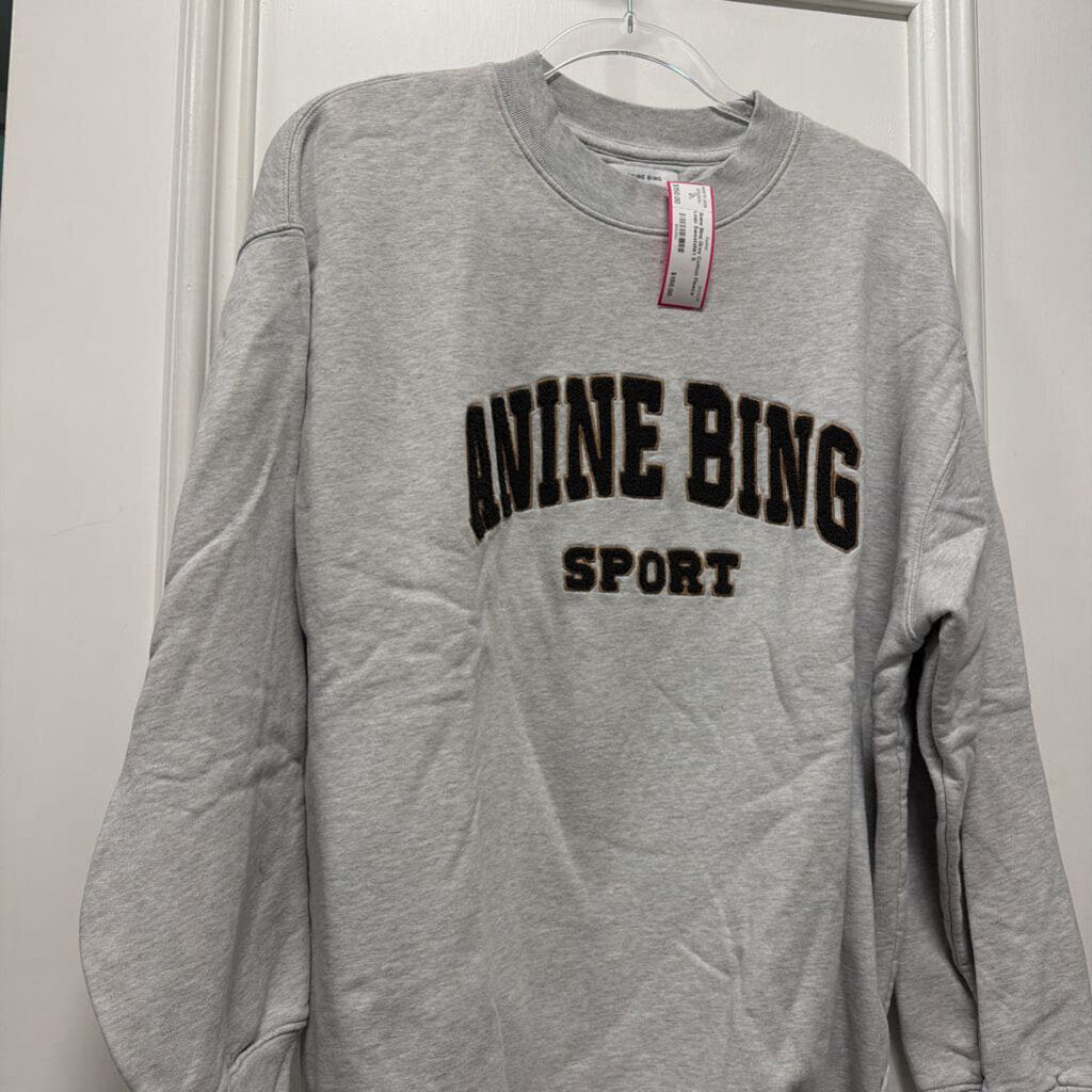 Grey Cotton Fleece Logo Sweatshirt