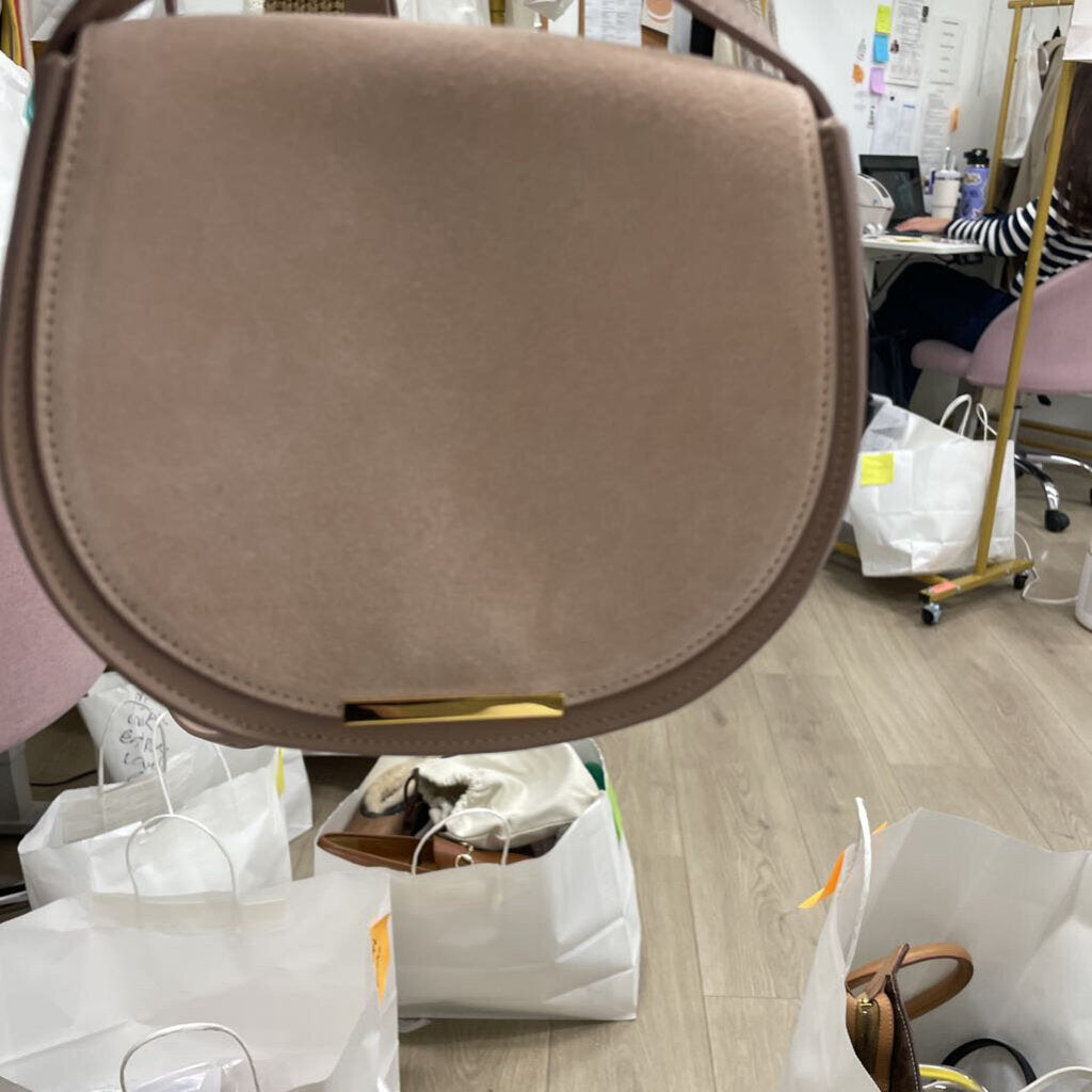 Pink Suede Crossbody