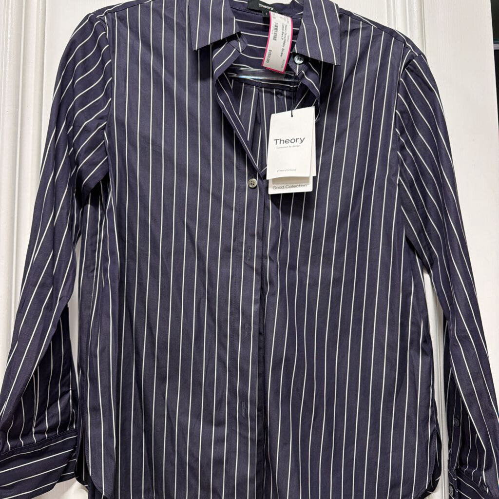 Grey/White Stripe Cotton Shirt