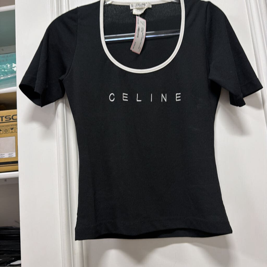 Black/White Poly Logo Tee