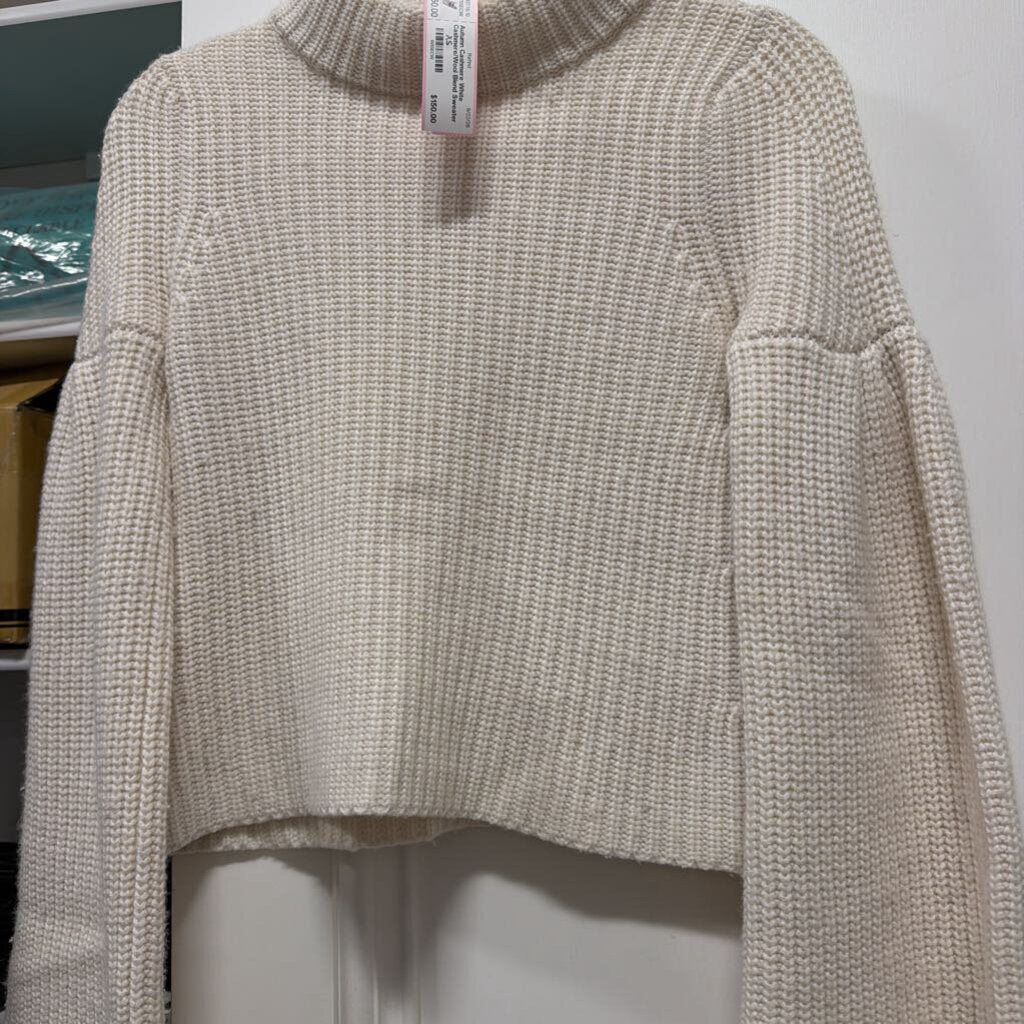 White Cashmere/Wool Blend Sweater