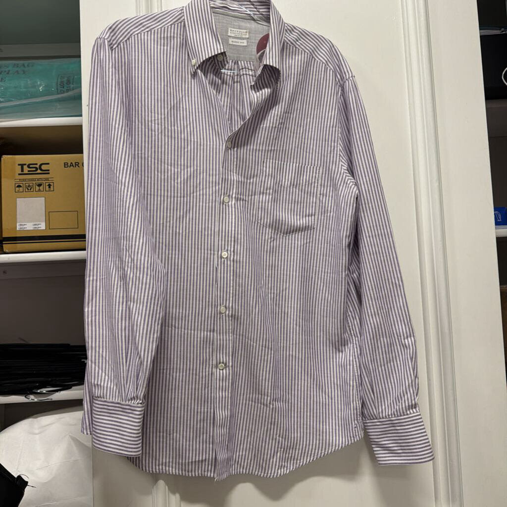 Purple/White Stripe Cotton Shirt