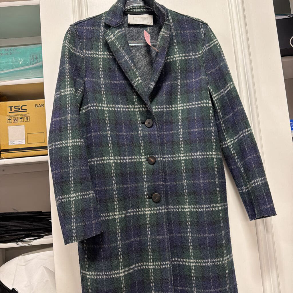 Green/Blue Plaid Coat