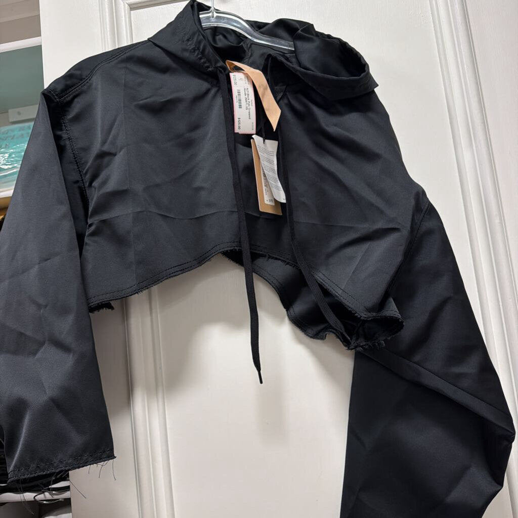 Black Poly Cropped Hoodie (NWT)