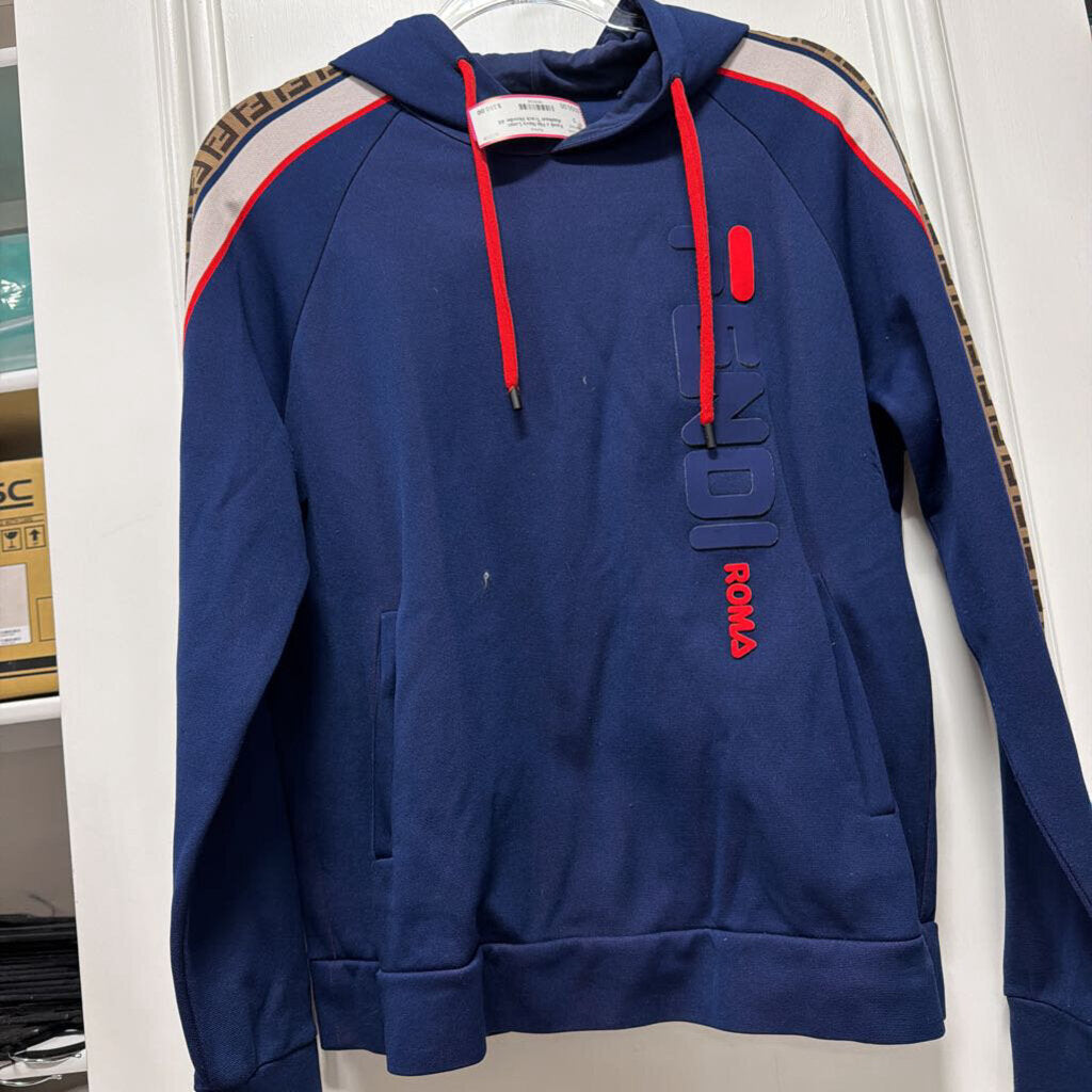 Navy Logo Applique Track Hoodie