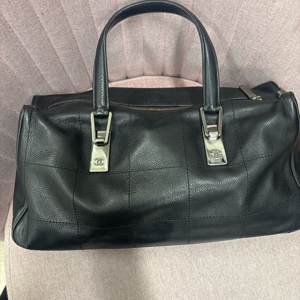 Black Caviar Matelasse Boston Bag