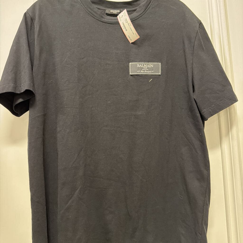 Black Cotton Logo Tee