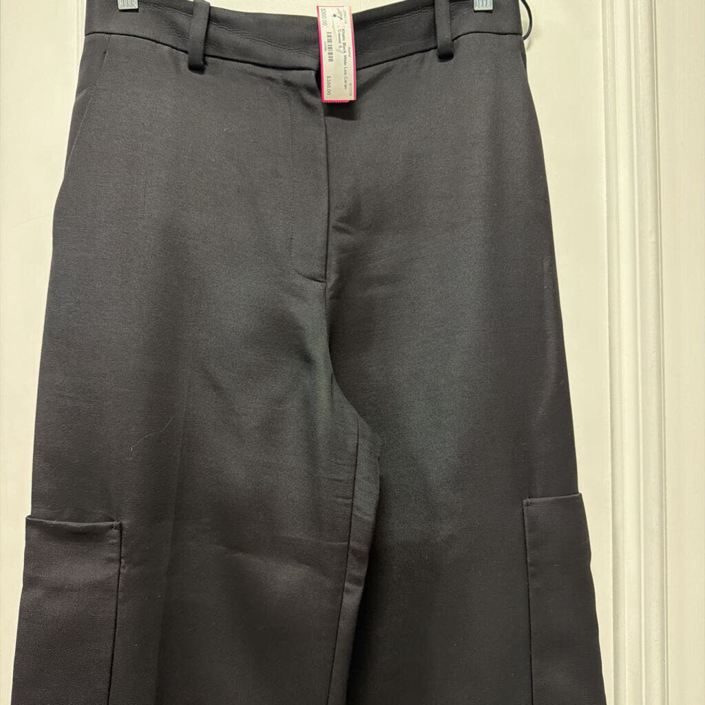 Black Wide Leg Cargo Trouser