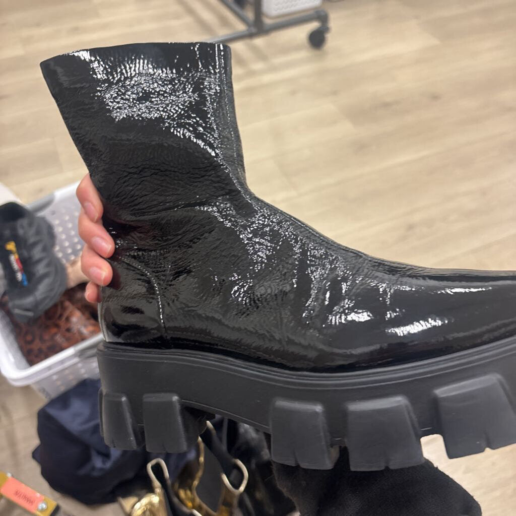 Prada Black Patent Platform Boot