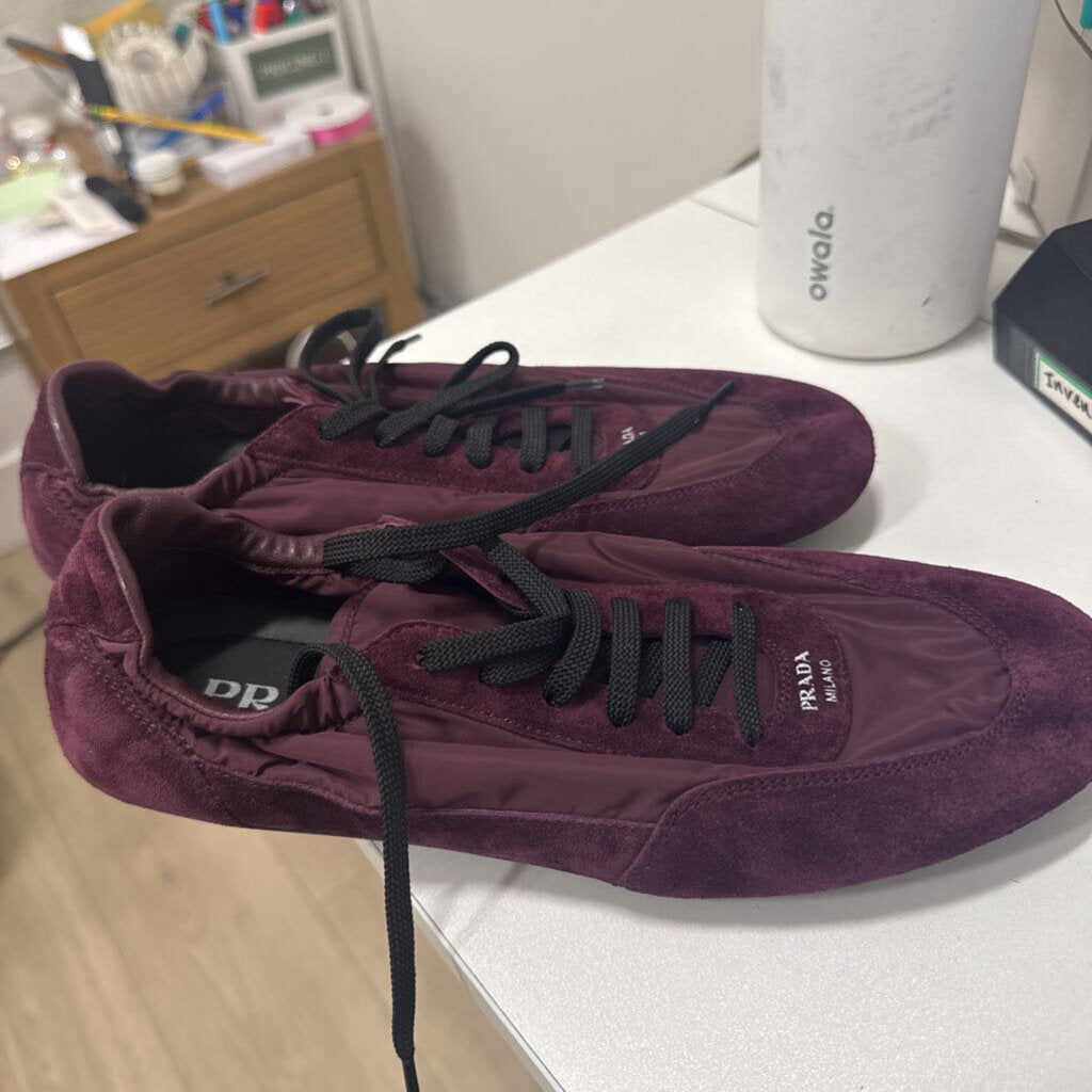 Purple Suede Nylon Sneakers