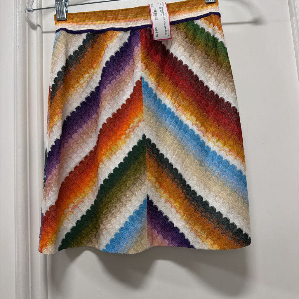 Multicolor Viscose Knit Mini Skirt