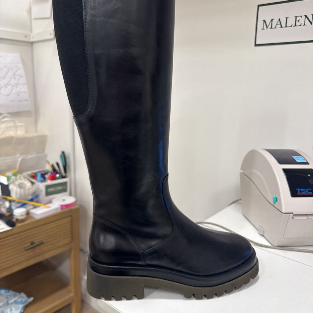 Black Leather Tall Boot