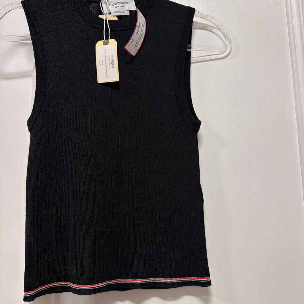 Black Wool Ribbed Sweater Vest (NWT 850)