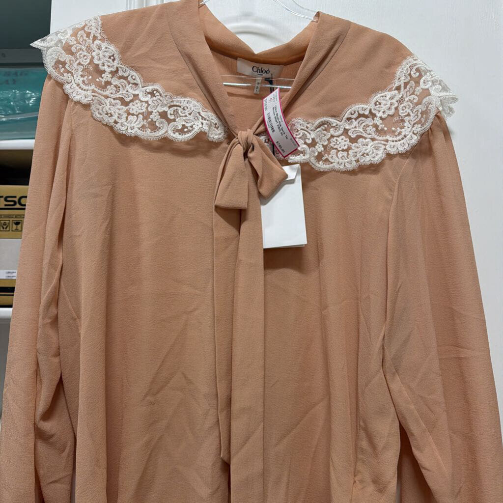 Blush Pink Neck Tie Blouse (NWT 2150)