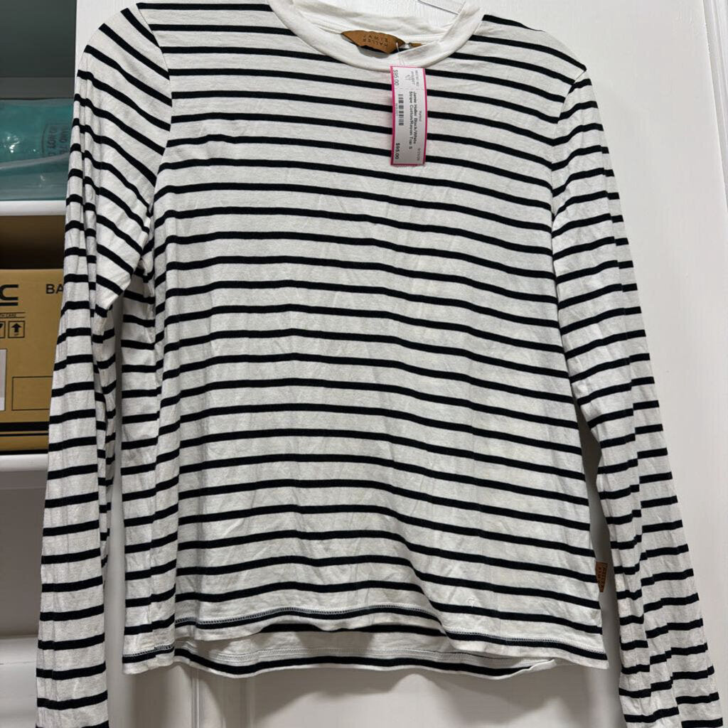 Black/White Stripe Cotton/Rayon Top