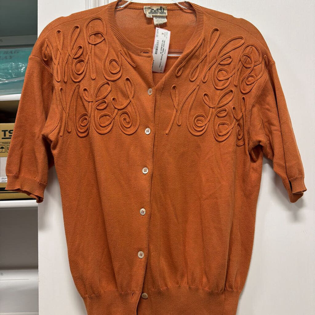 1980s Orange Cotton SS Cardigan