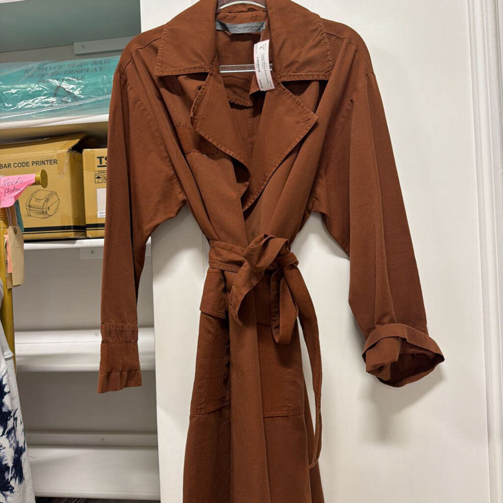 Brown Cotton Trench Coat