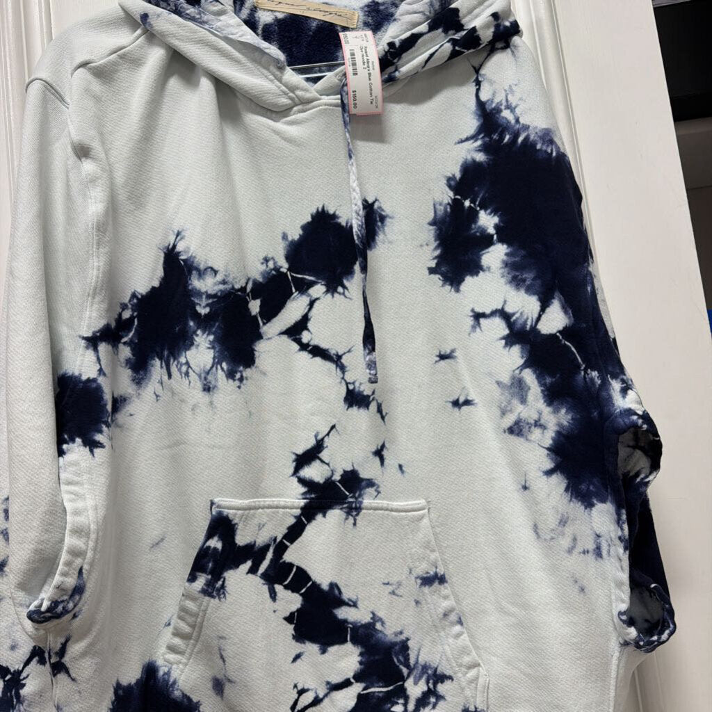 Blue Cotton Tie Dye Hoodie