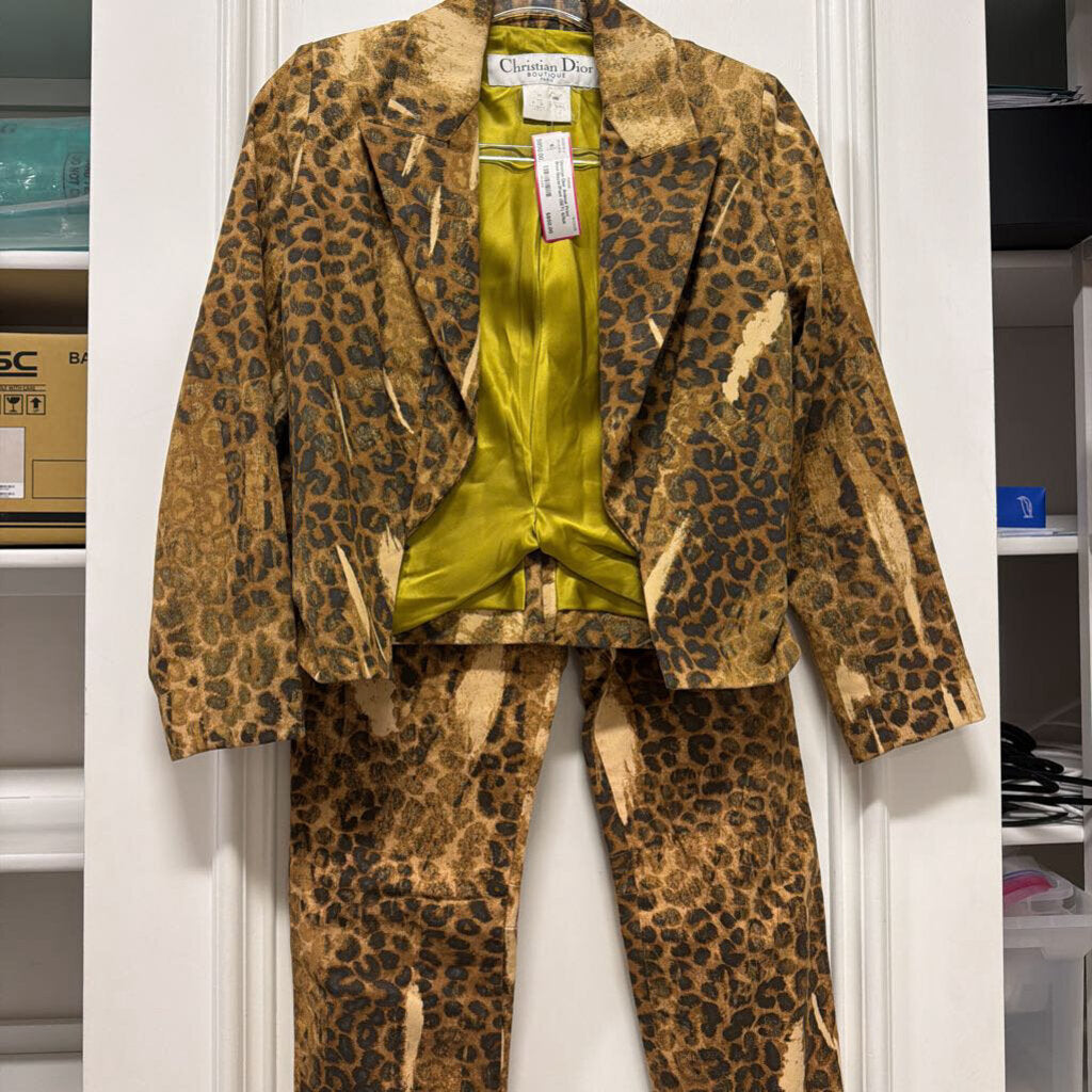 Animal Print Wool Blazer/Pant (SET)