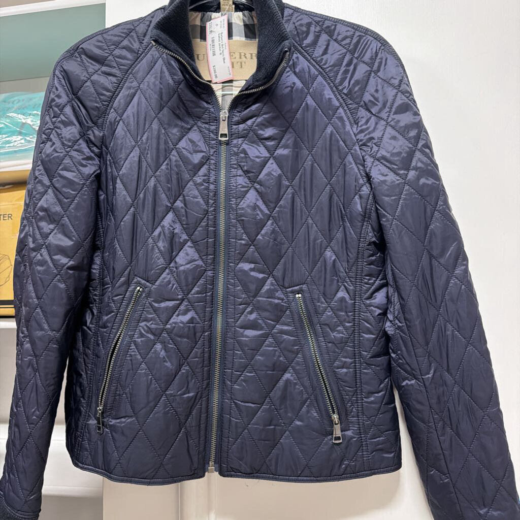 Navy Blue Quilted Jacket