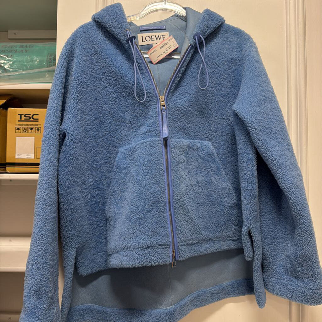 Pale Blue Shearling Jacket