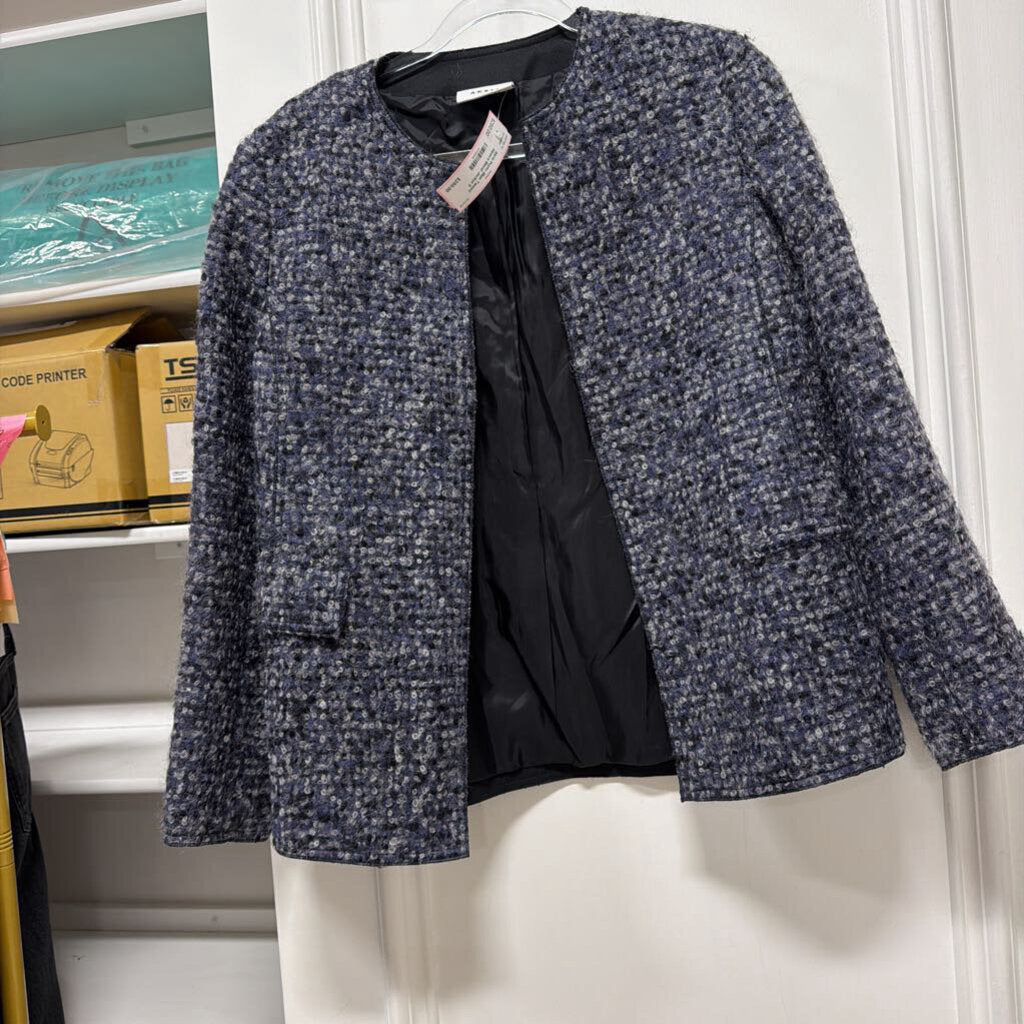 Blue Tweed Alpaca Blend Jacket