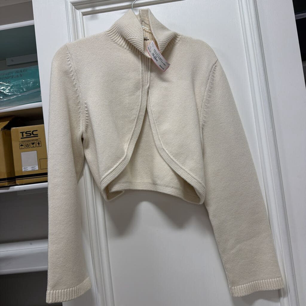 Cream Cropped Turtleneck Sweater (est 1900)