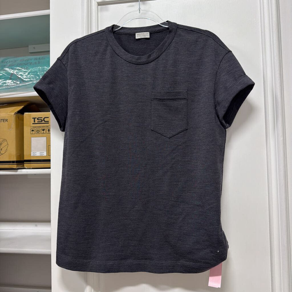 Grey Wool Pocket Tee
