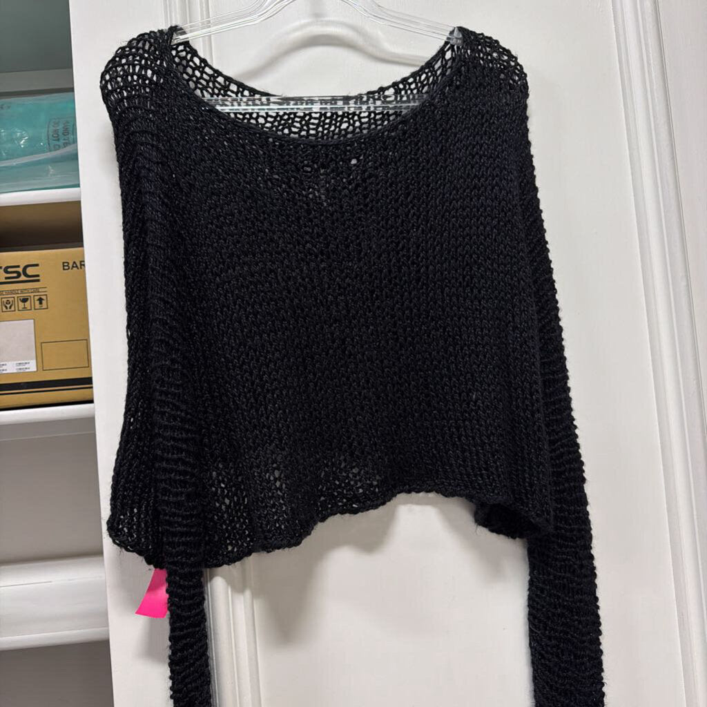 Black Silk Woven Sweater