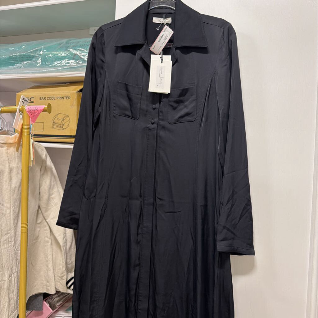Black Viscose Shirt Dress (NWT)