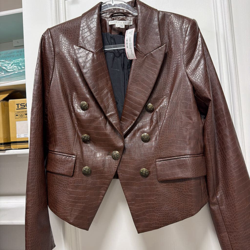 Brown Faux Leather Jacket