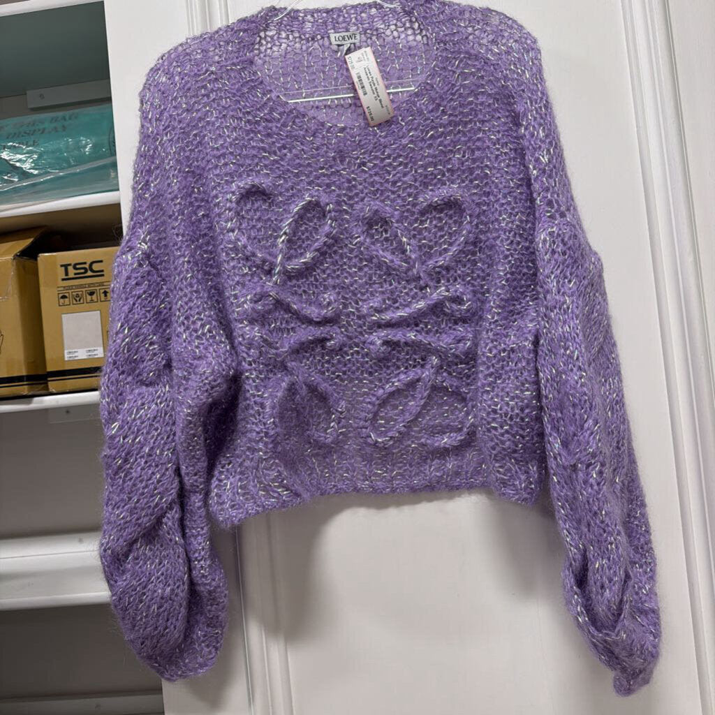 Purple Mohair Blend Anagram Sweater