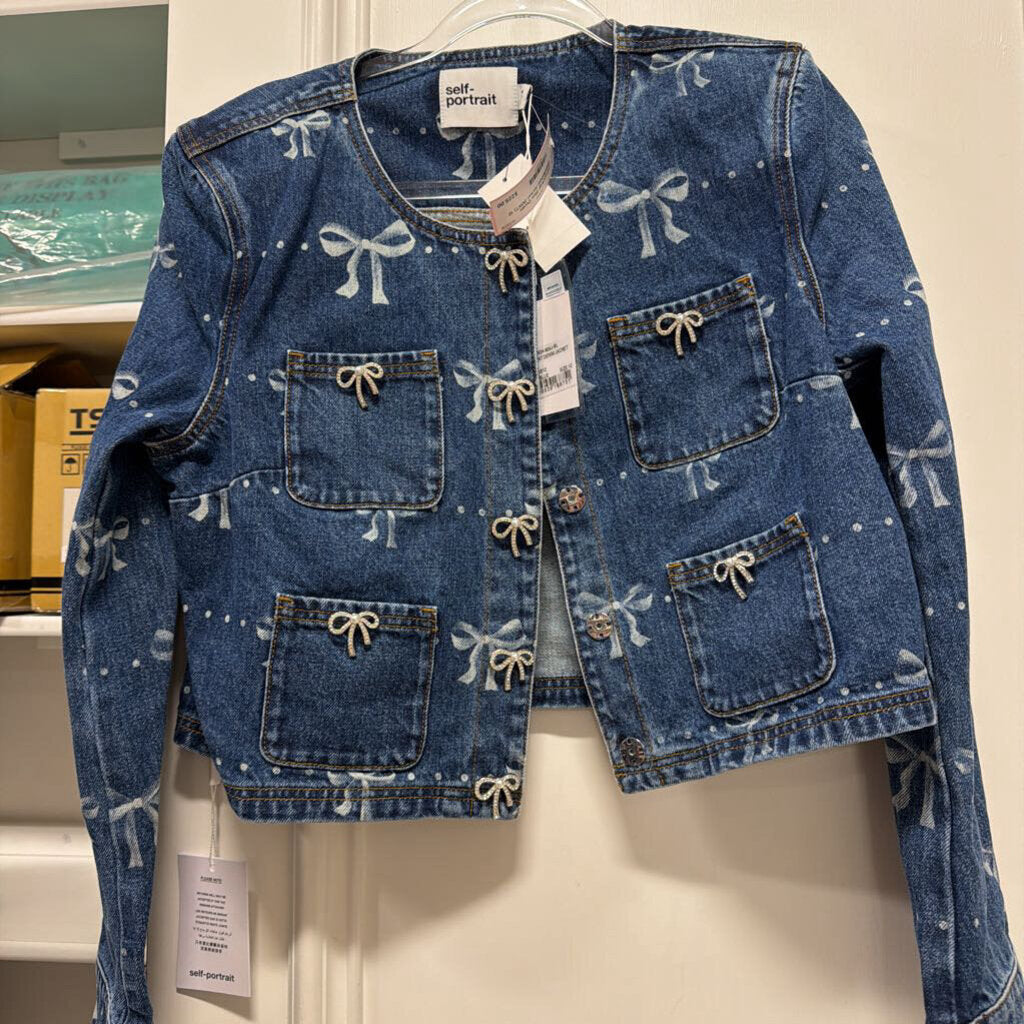 Blue Denim Embellished Jacket (NWT)