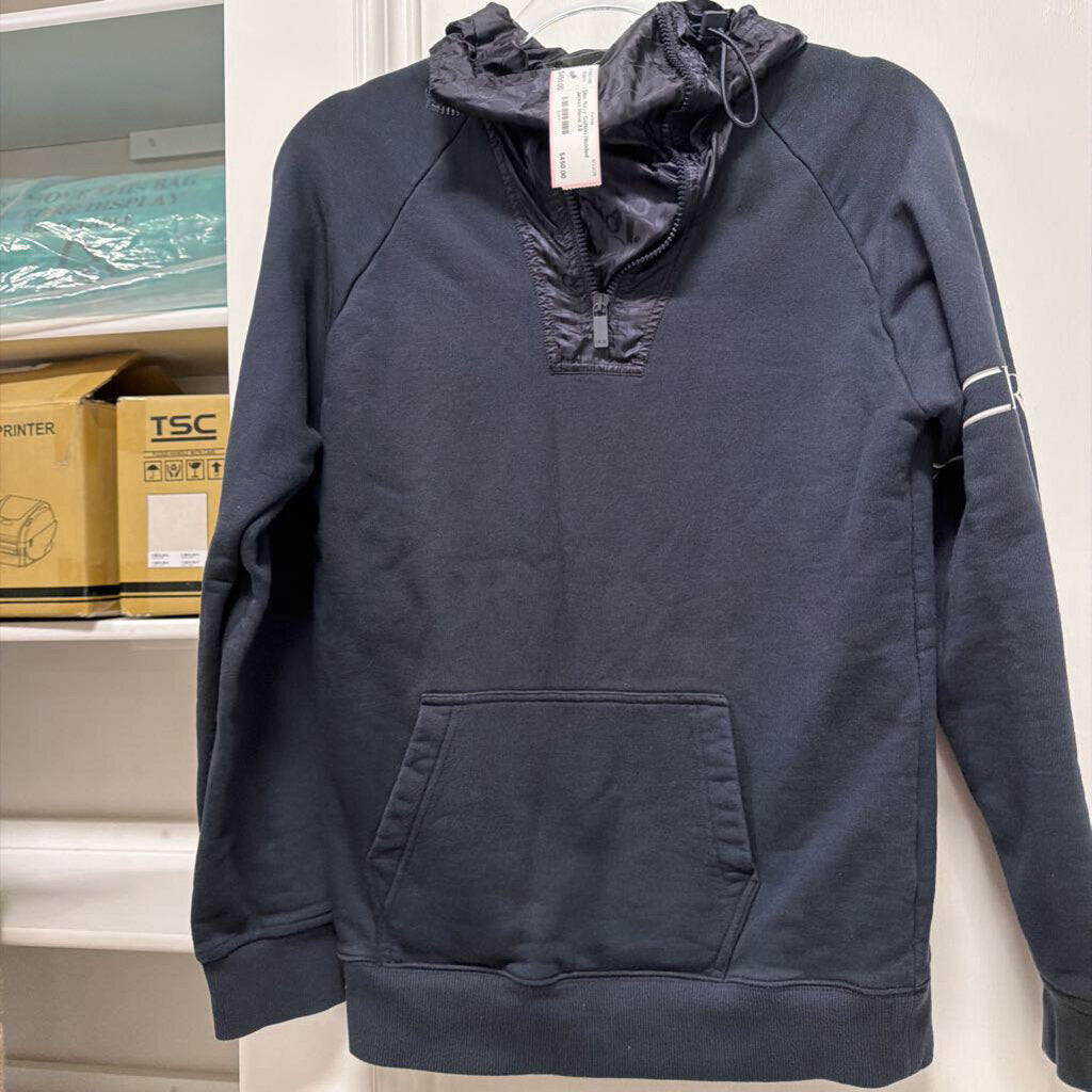 Navy Cotton Hooded Jacket