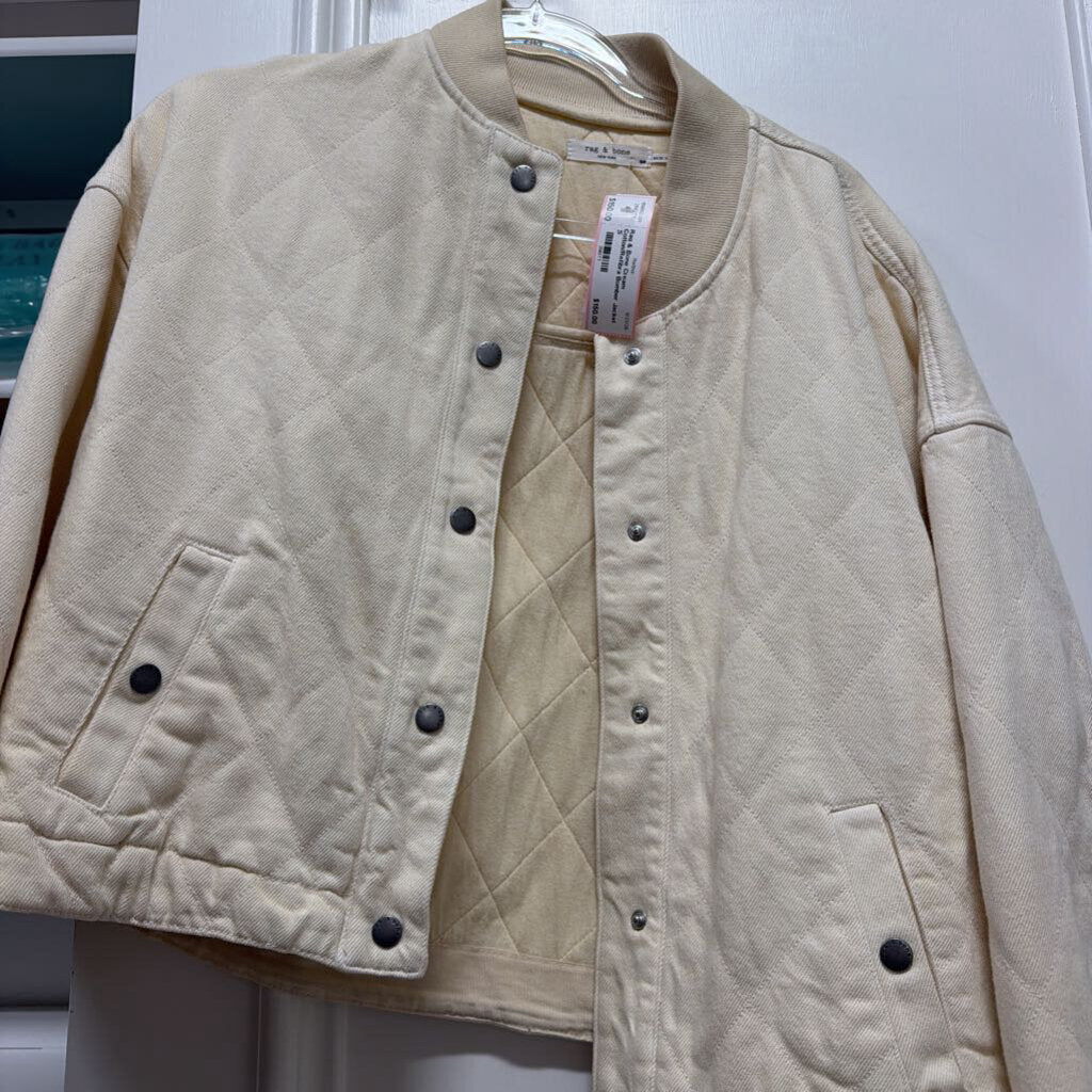 Cream Cotton/Refibra Bomber Jacket