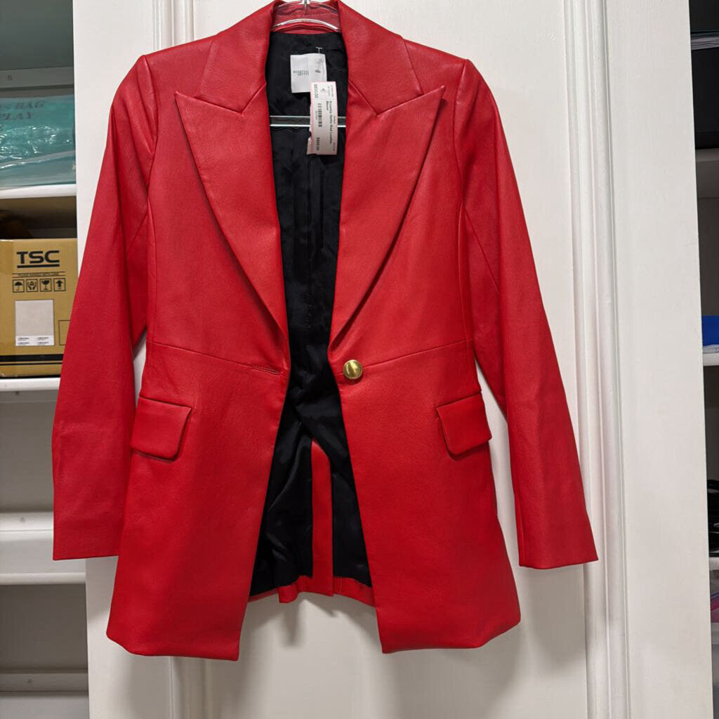 Red Leather Blazer