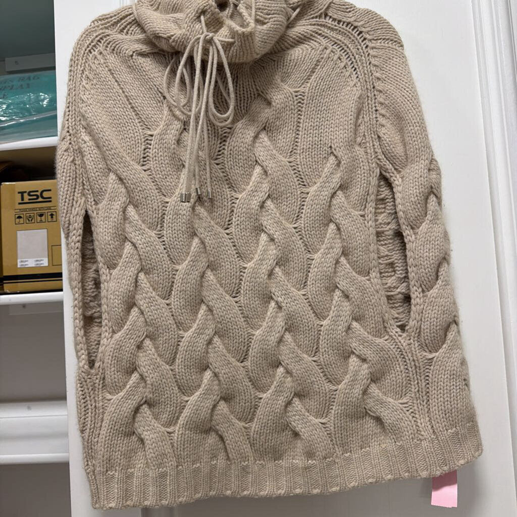 Beige Wool/Cashmere Cable Knit Sweater