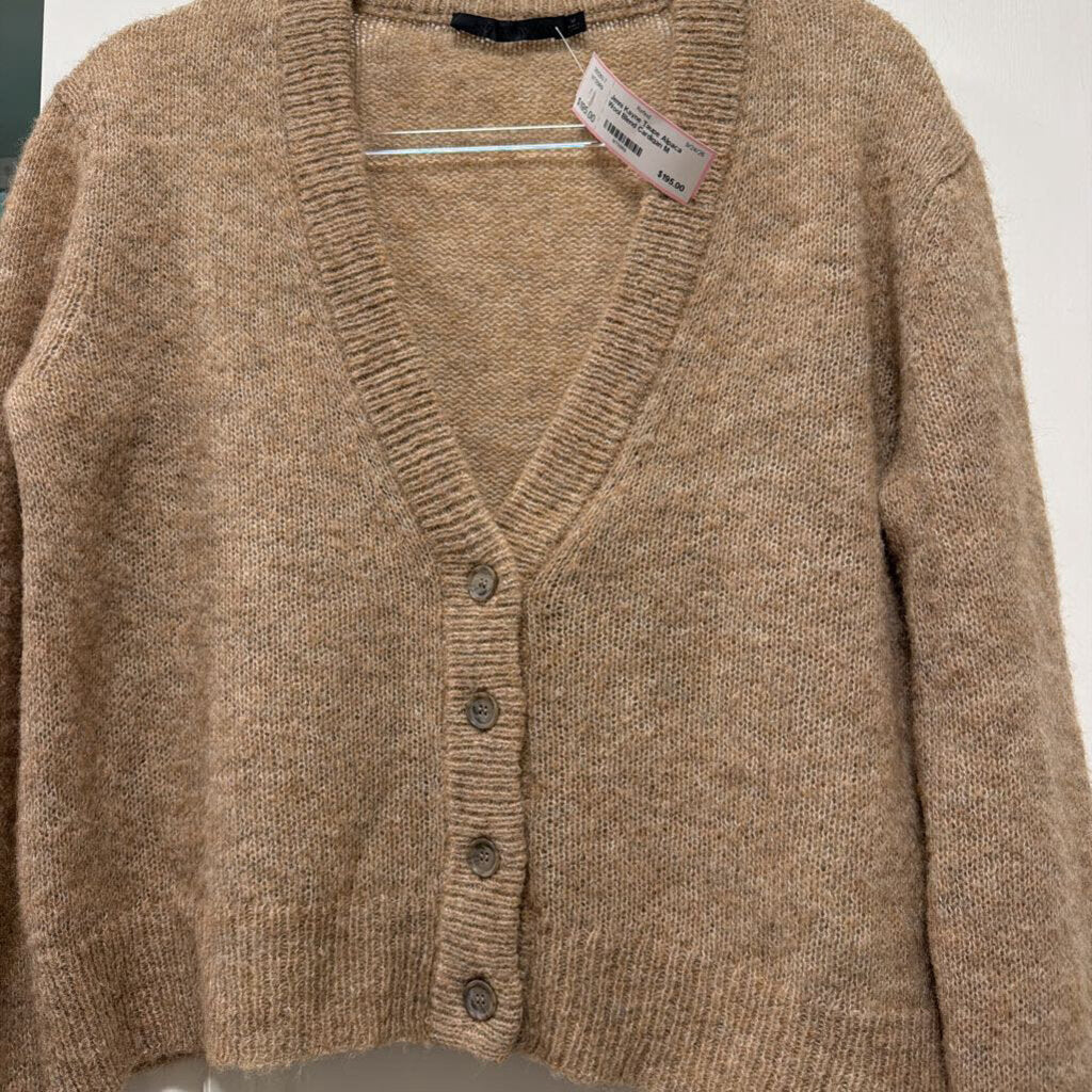 Taupe Alpaca Wool Blend Cardigan