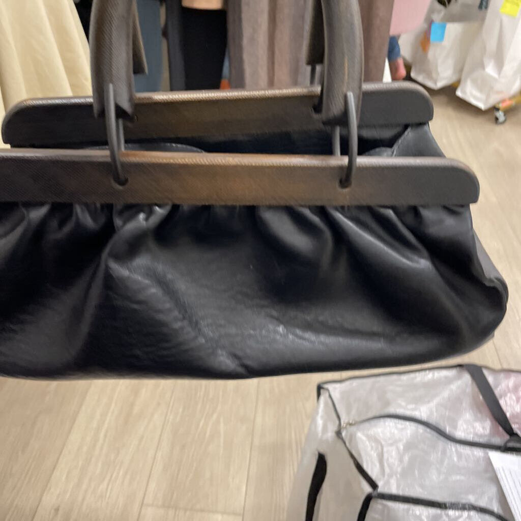 Brown Wood Handle Bag