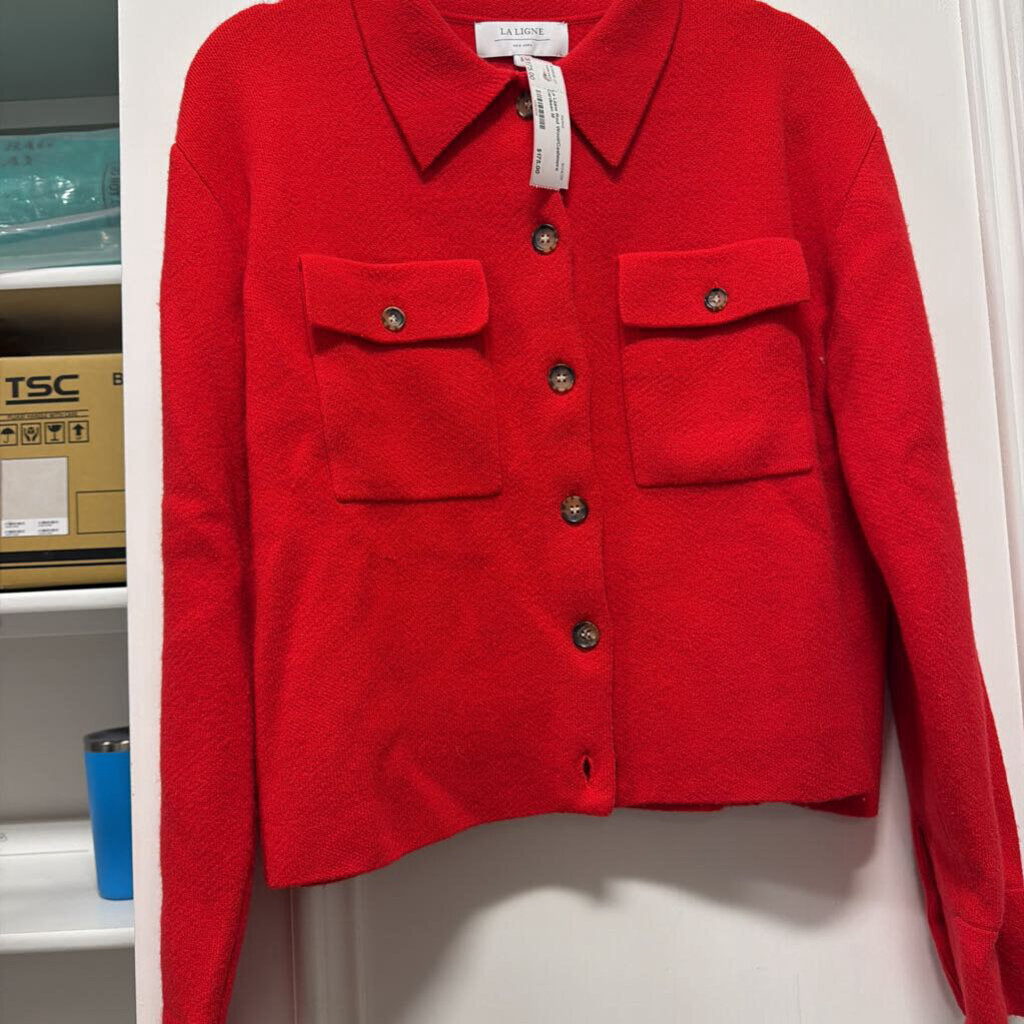 Red Wool/Cashmere Cardigan