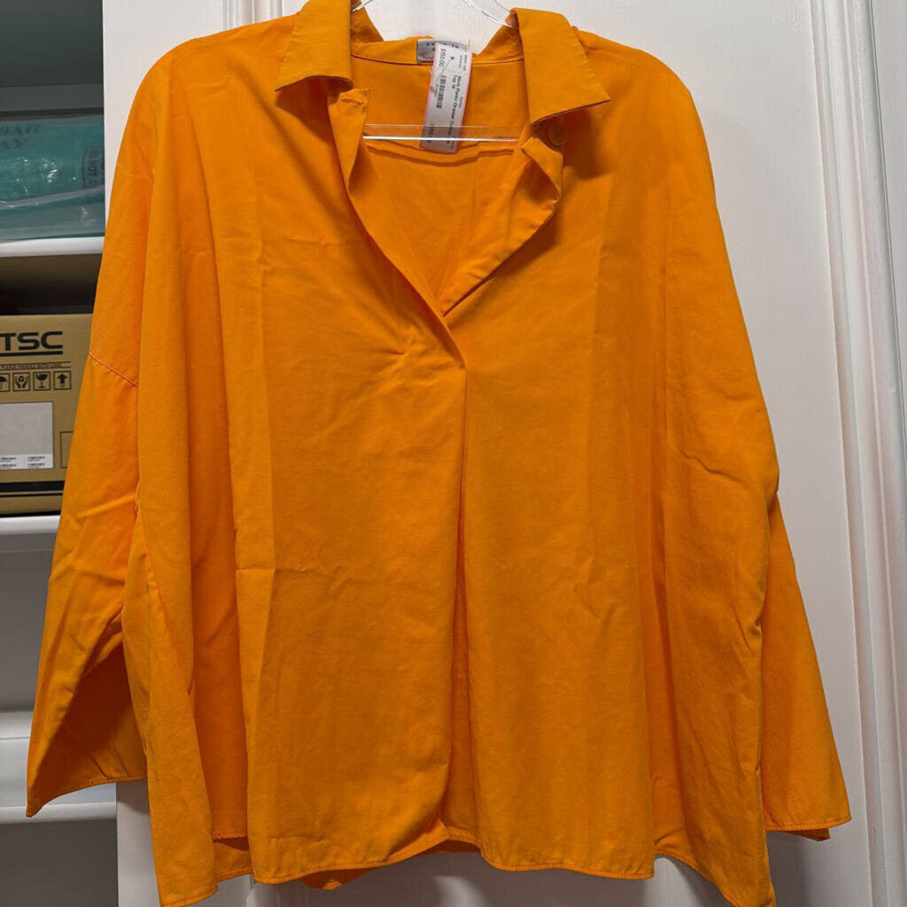 Orange Cotton LS Top