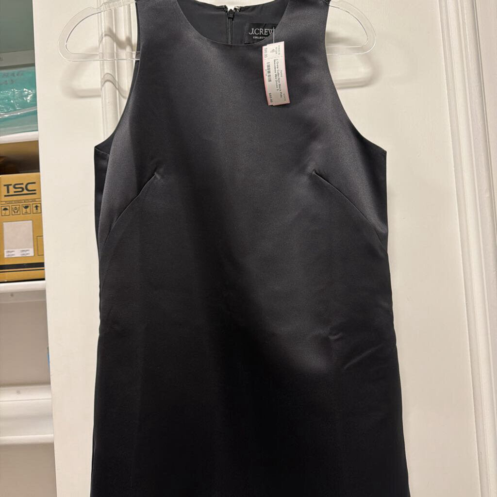 Black Poly Sleeveless Mini Dress