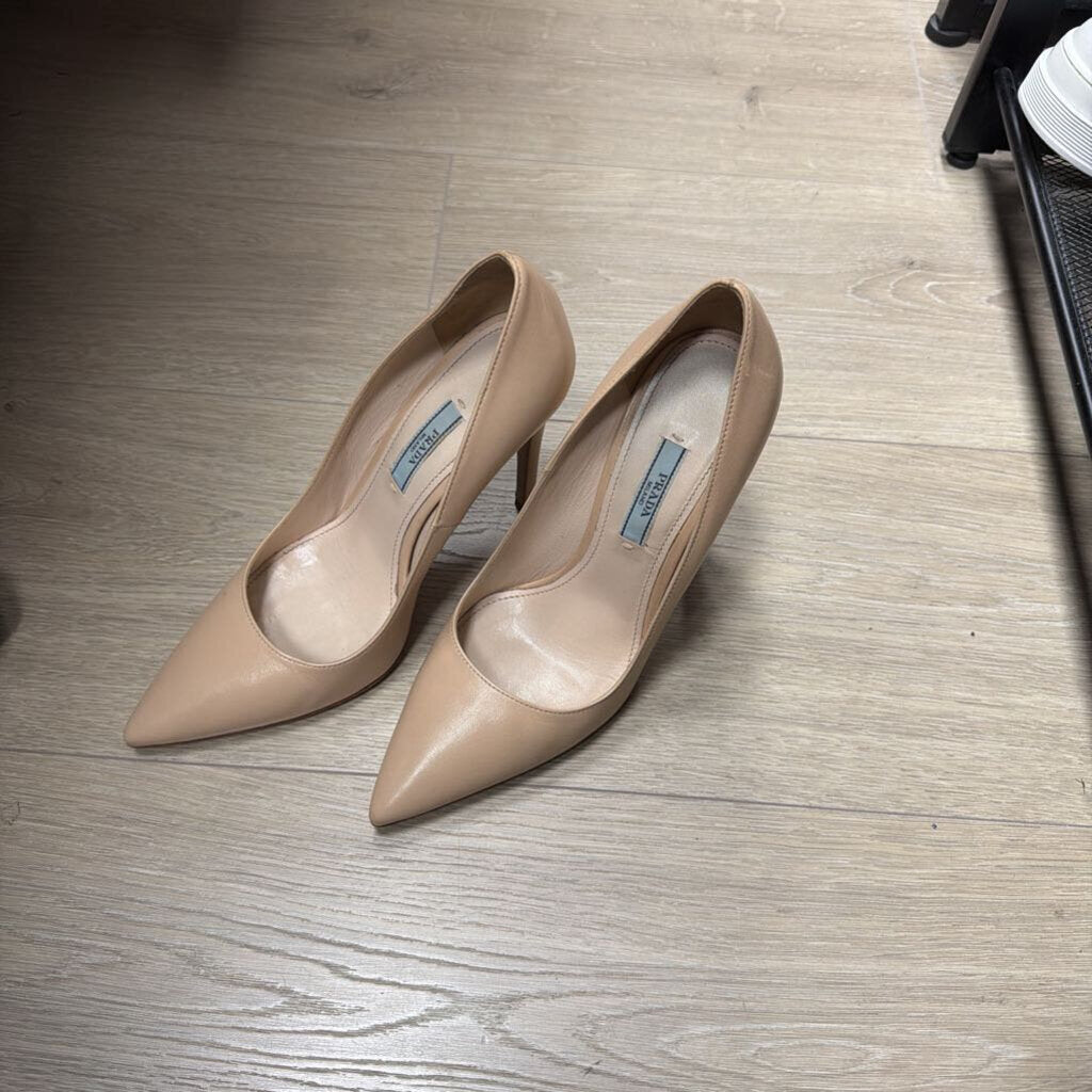 Nude Leather Pumps