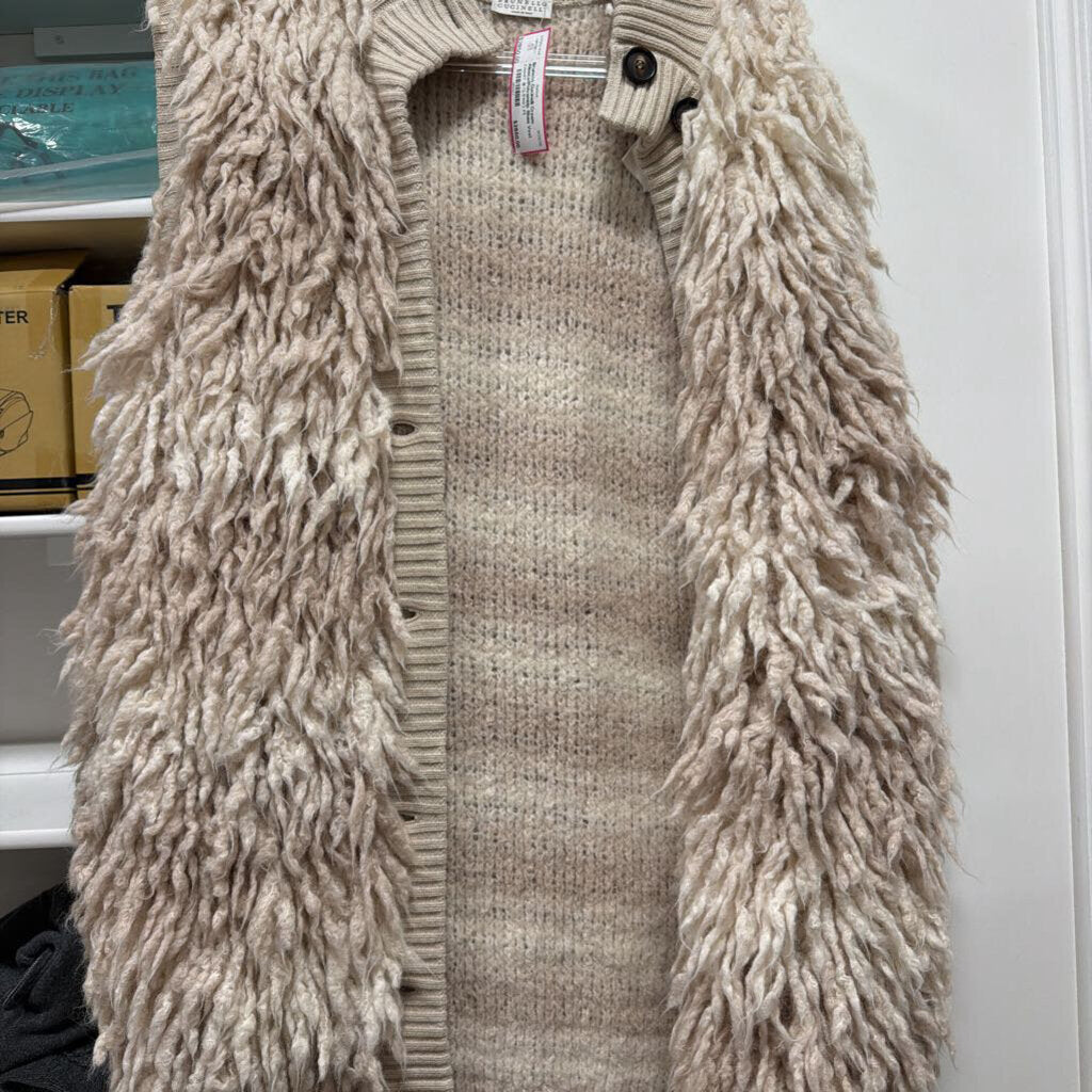Cream Alpaca/Polyamide Shag Vest (NWT $12500)