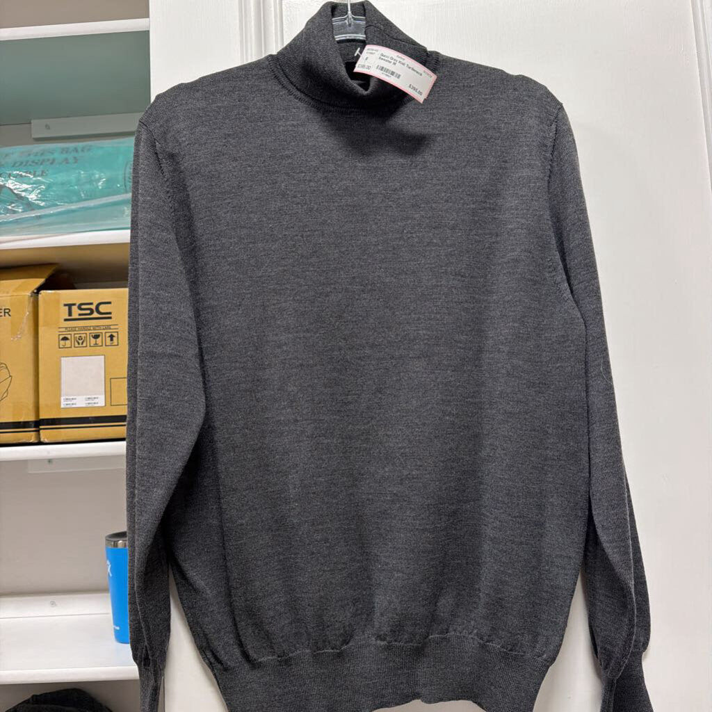 Grey Knit Turtleneck Sweater