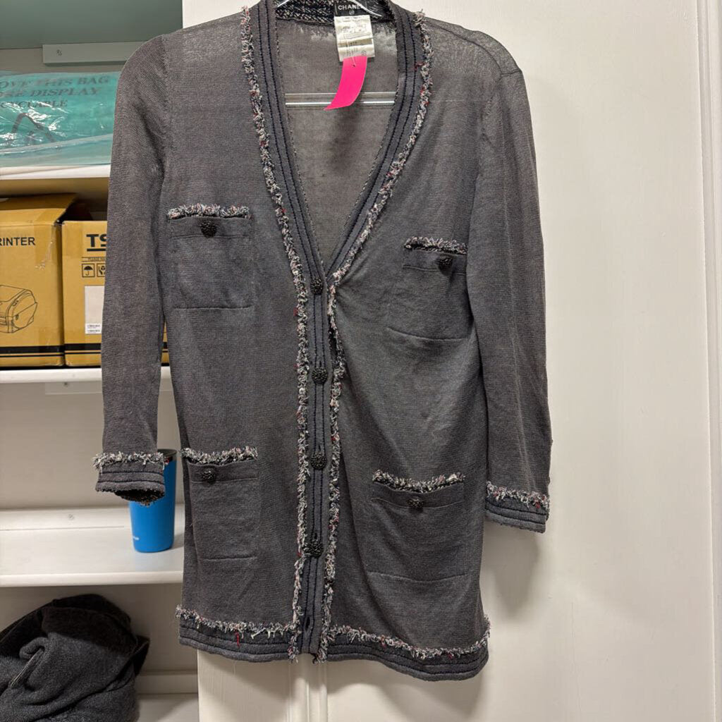 Gray Linen/Silk Cardigan
