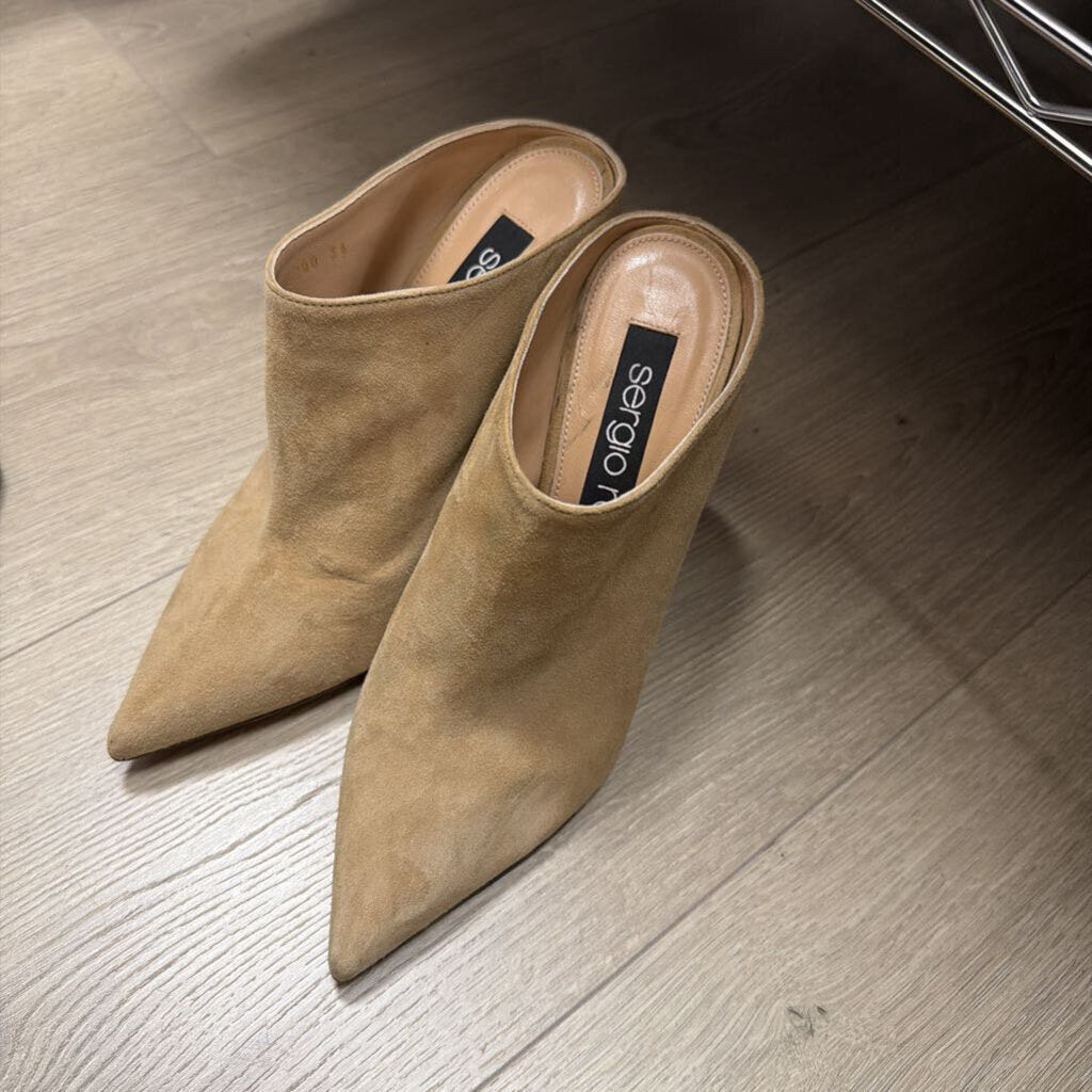 Tan Suede Heel Booties